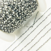 Coated Green Moonstone Oxidized Wire Chain